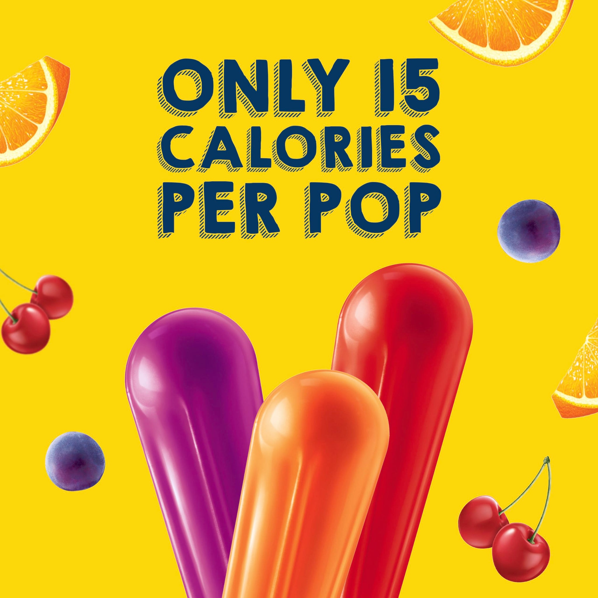 Popsicle Ice Pops Orange Cherry Grape 18 Count For a Frozen Dessert Frozen Ice Pops With only 15 Calories 29.7 oz