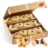 Hamentaschen Cookies Individually Wrapped [12 Count] Filled with Apricot, Prune & Raspberry Jam | Purim Gift Basket | Mishloach Manot for Mom, Dad