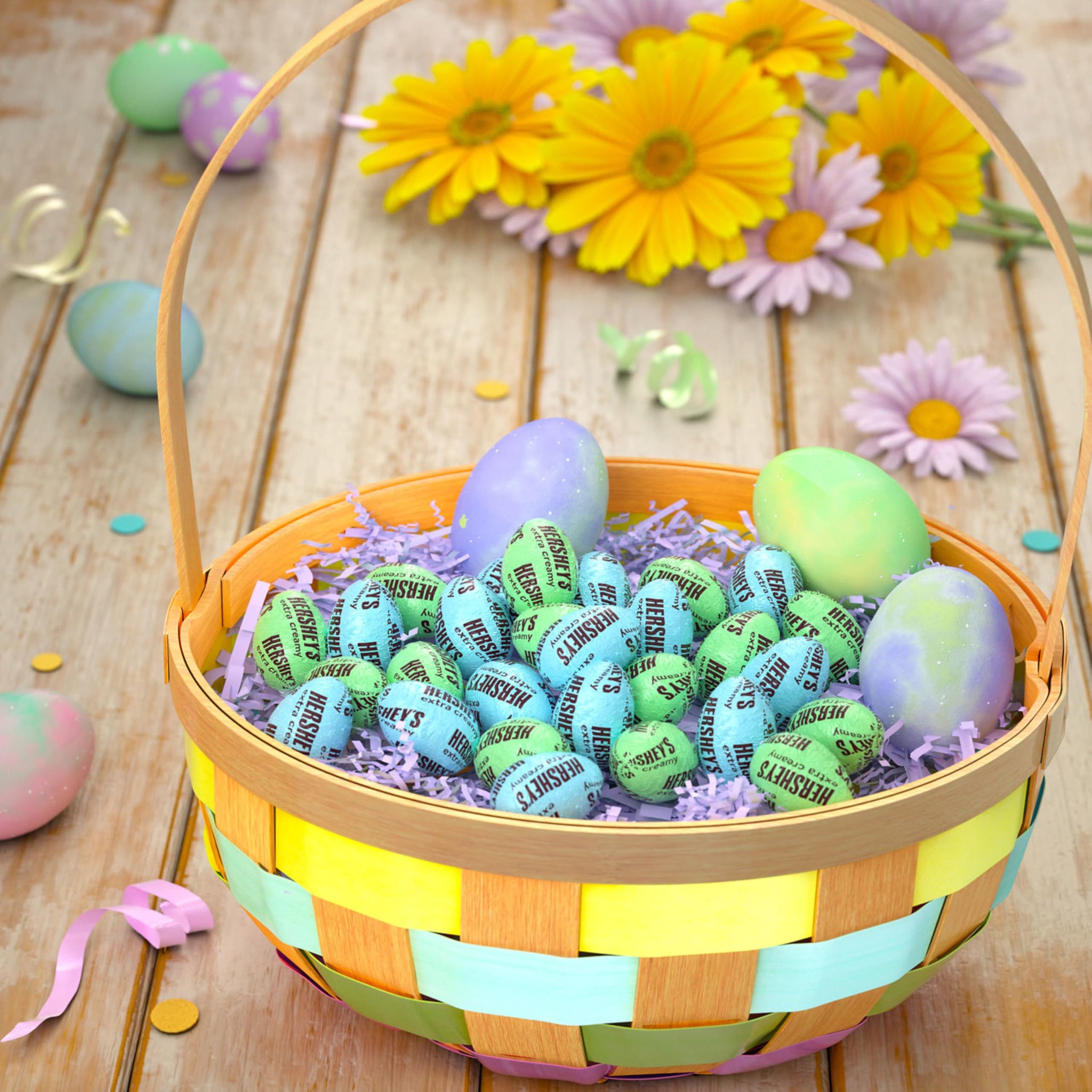 HERSHEY'S Extra Creamy Milk Chocolate Eggs, Easter Candy Bag, 9 oz