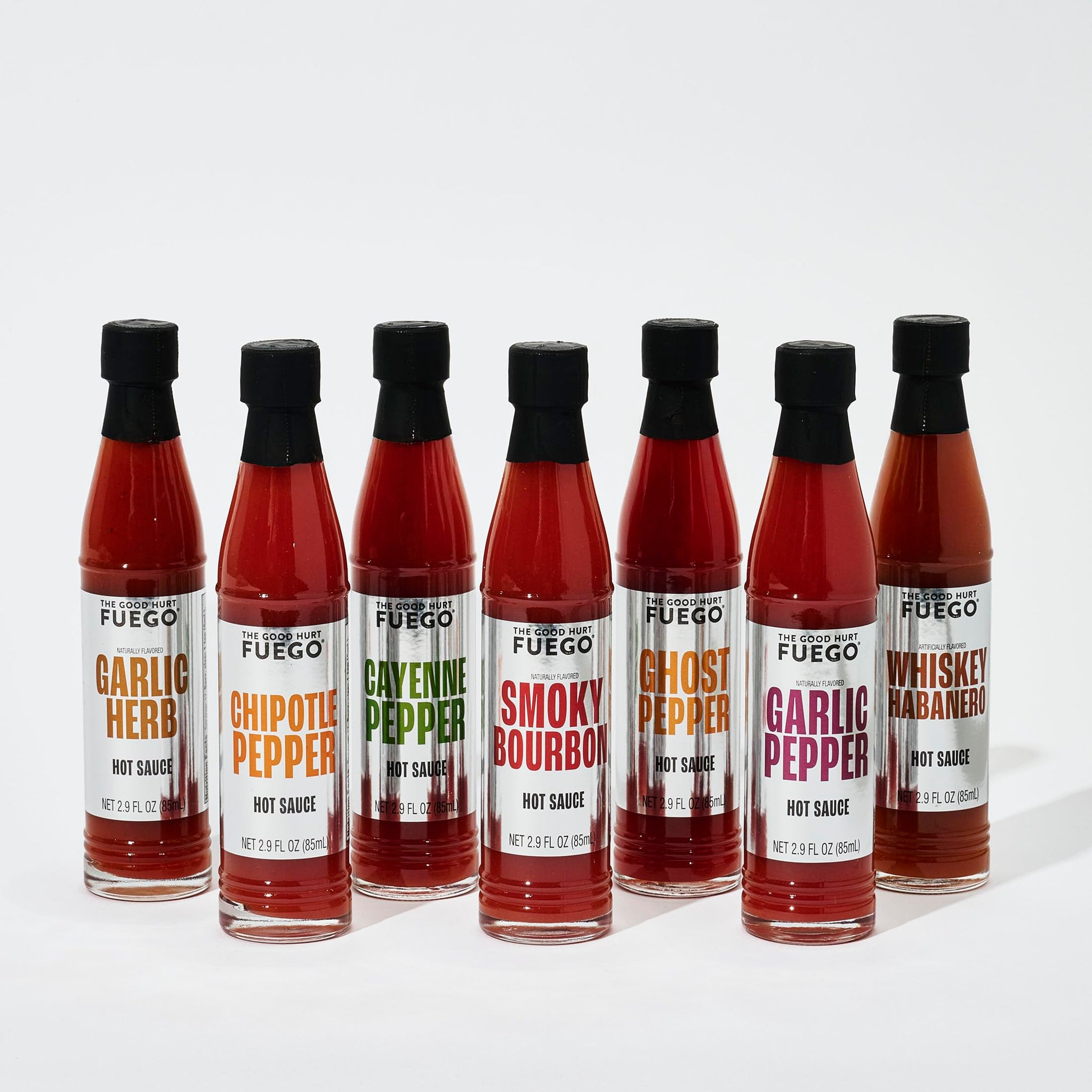 The Good Hurt Fuego, Hot Sauce Sampler Gift Set in Metallic Packaging, Flavors Includes Habanero, Ghost Pepper, Smoky Bourbon, Hot Sauce Variety Pack