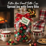 Mini Christmas Candy Holiday Peanut Butter Cups - Red, Green, Gold 1lb - Christmas Candy Bulk - Holiday Sweets for Kids & Adults 1 pound - 16 oz