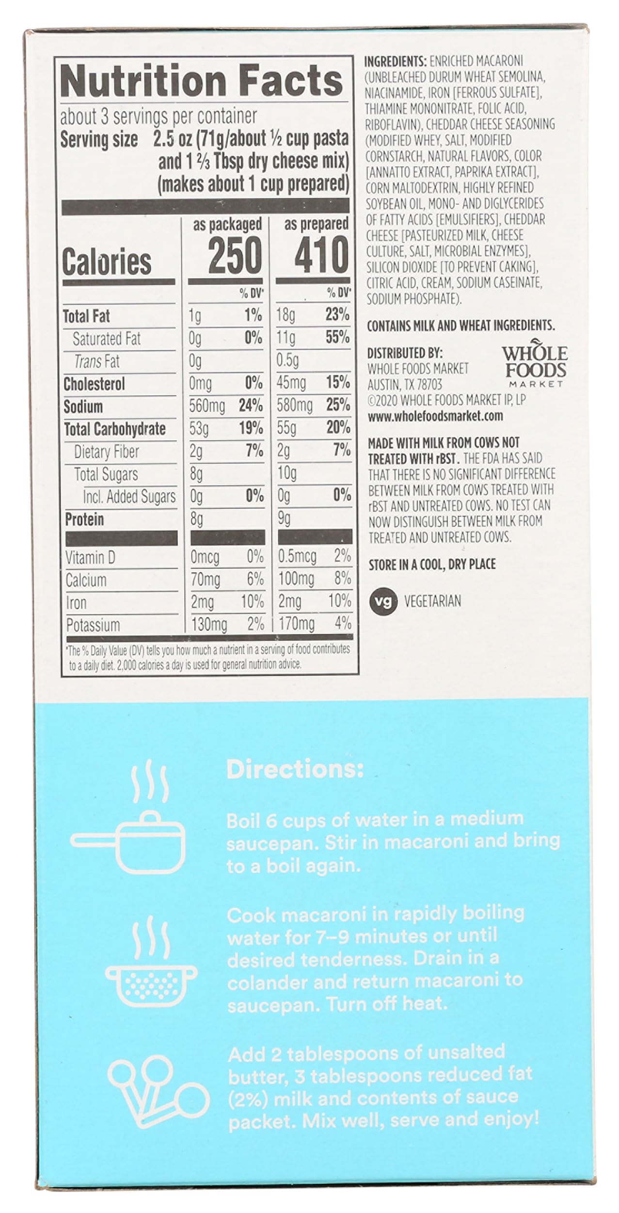 365 by Whole Foods Market, Macaroni & Cheese, 7.25 Ounce