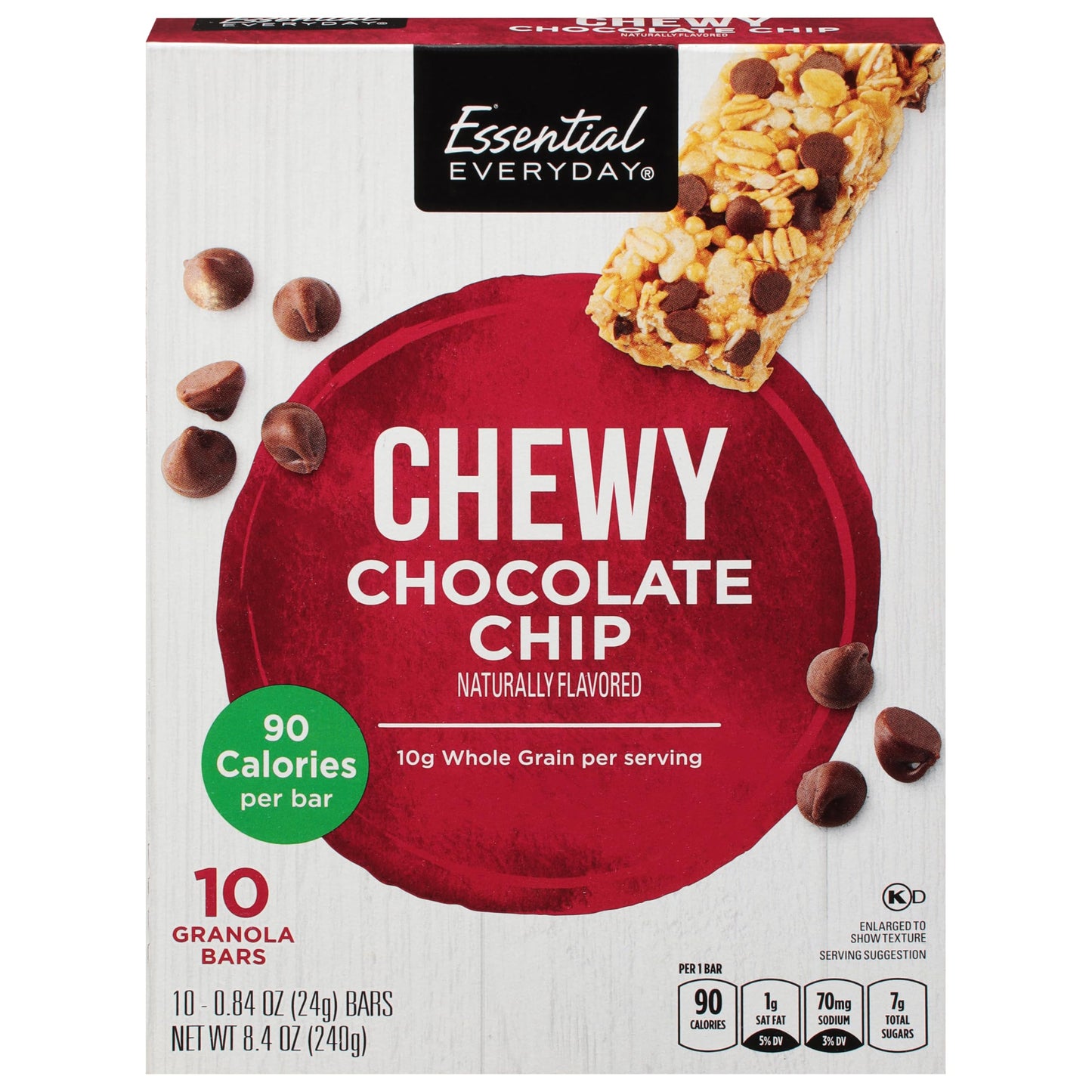 Essential Everyday, Granola Bars Chocolate Chip Chewy, 8.4 Ounce
