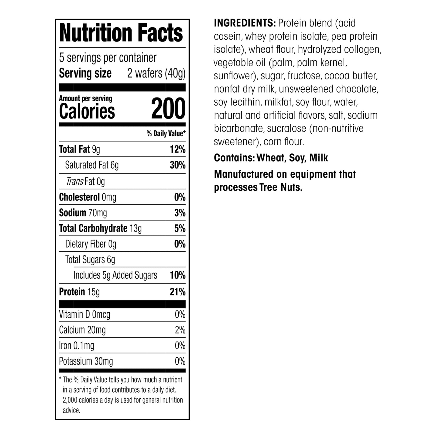 WonderSlim Protein Wafer Snack Bar, Vanilla, 200 Calories, 15g Protein, 0mg Cholesterol (5ct)