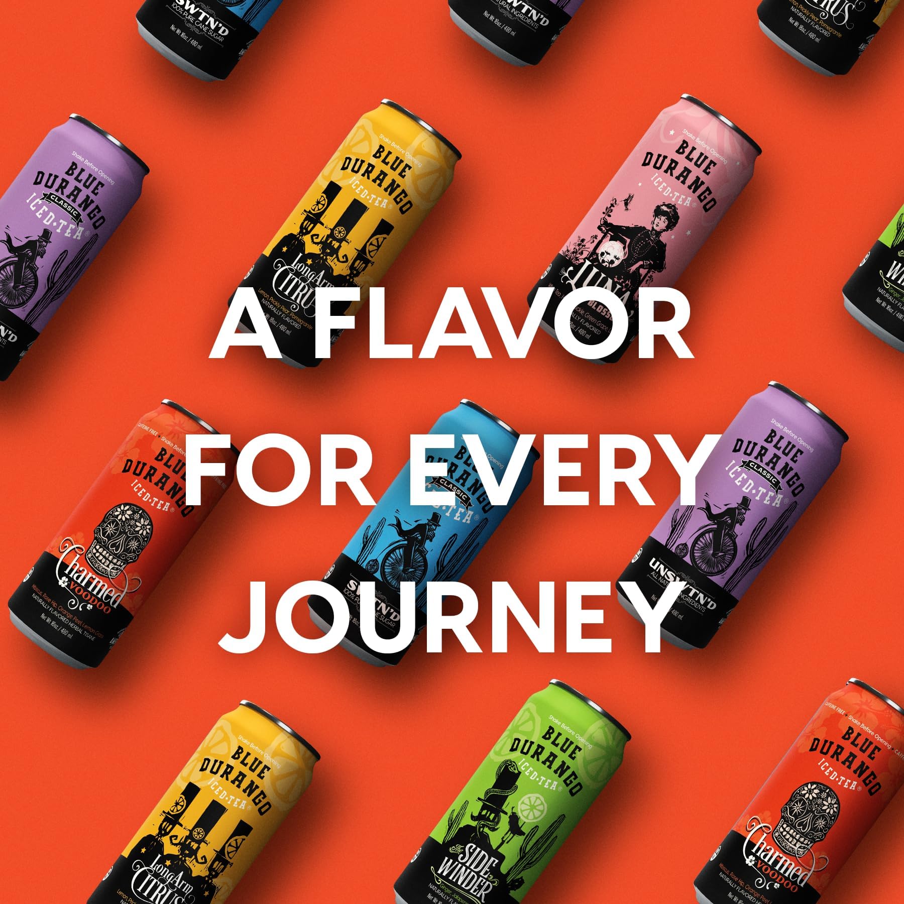 Blue Durango Iced Tea - Charmed Voodoo - Hibiscus Tea, Rose Hip, Orange Peel, & Lemongrass - Low Sugar, Non-GMO, No Artificial Sweeteners, Gluten-Free
