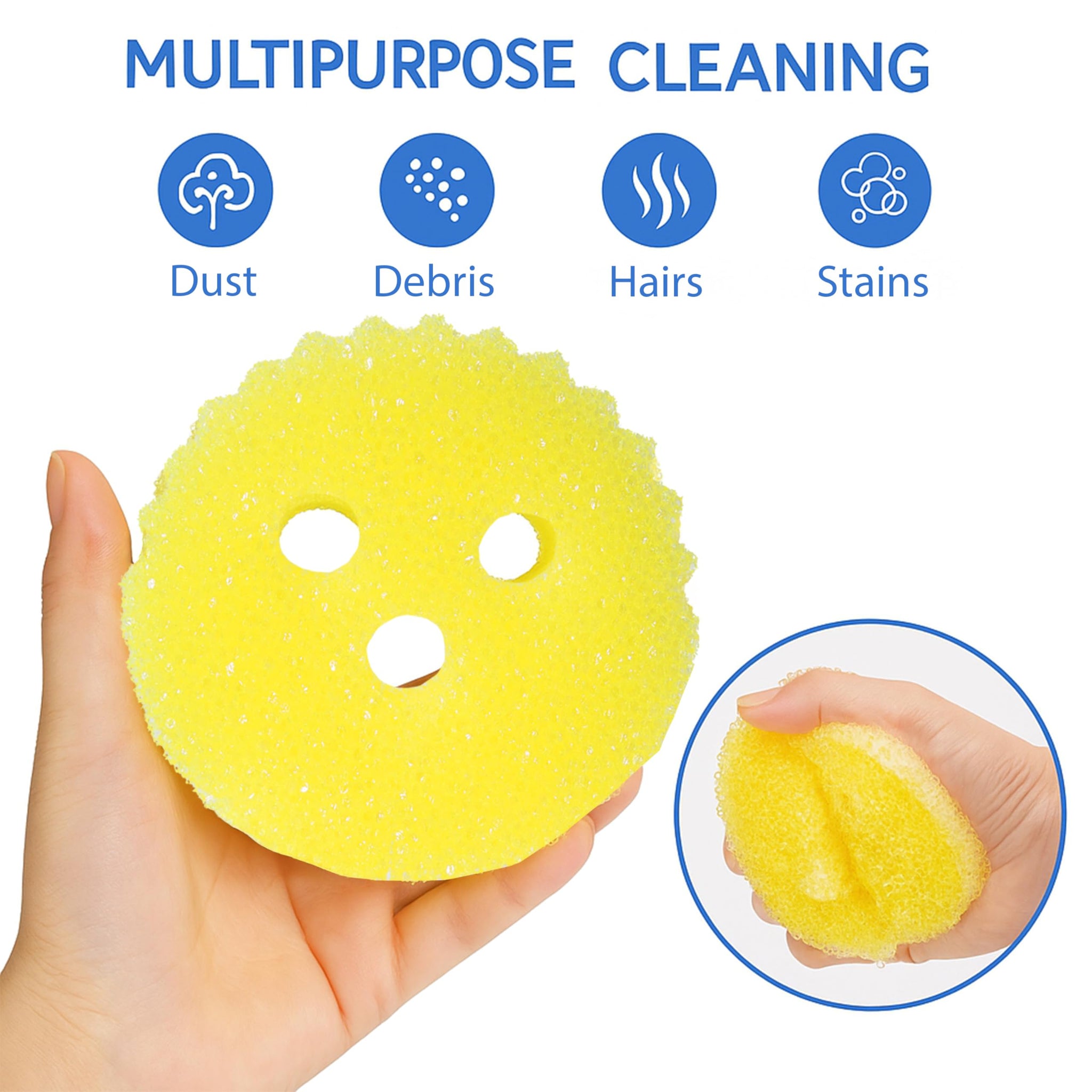 Scrub Pro Cleaning Sponge - 3 Pack Non-Scratch Kitchen & Bathroom Sponges with Dual-Sided Design and Sideways Slit for Utensils, Ideal for Dishes