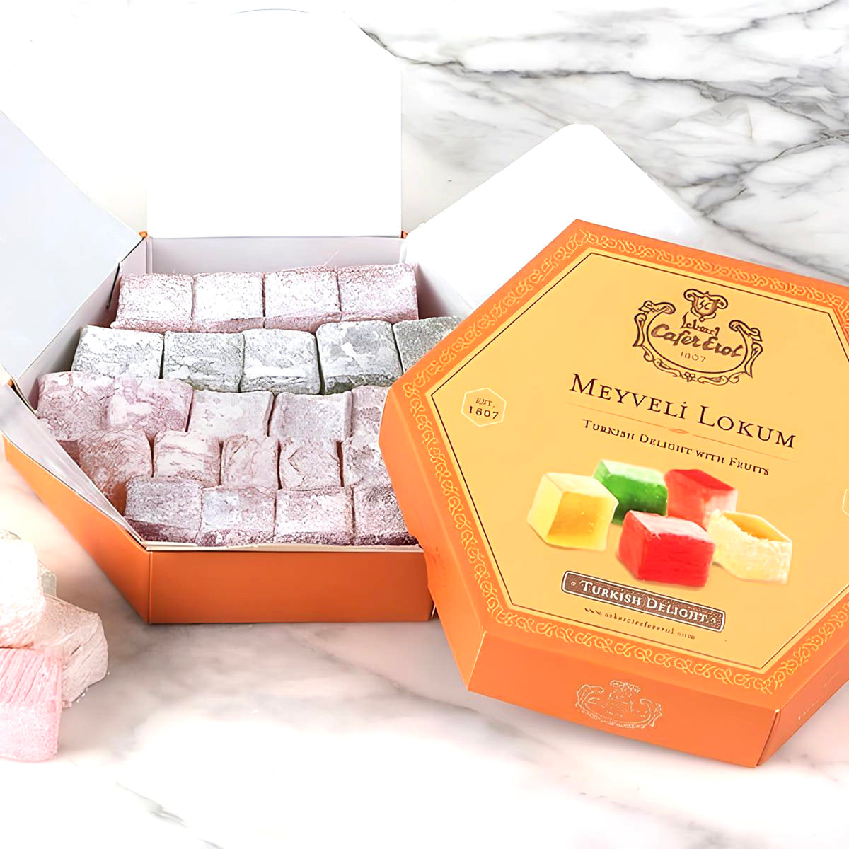 Sekerci Cafer Erol Assorted Fruit Turkish Delight, 14.1 oz (400g)