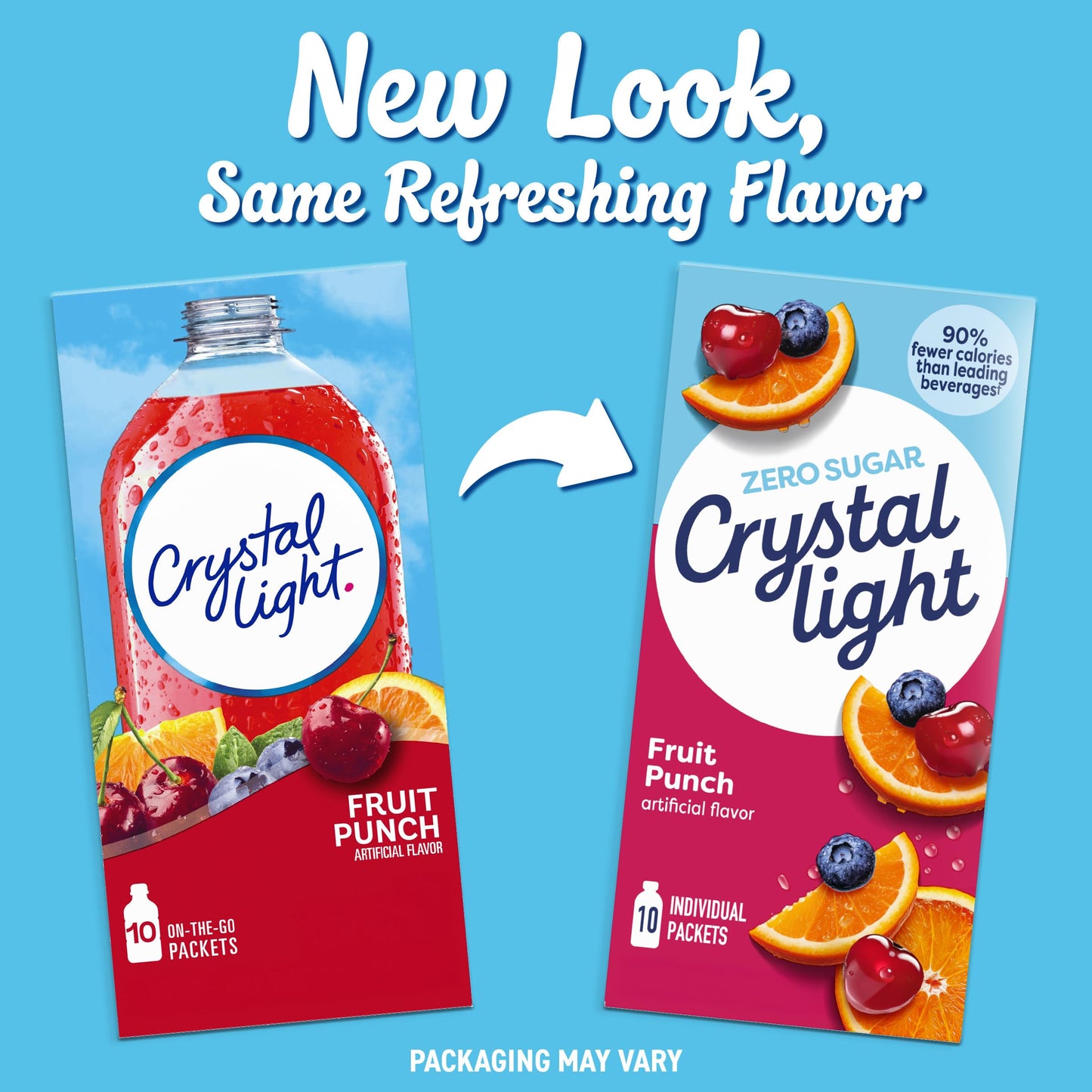 Crystal Light Drink Mix, 10 Packets, for Convenient On-the-Go Flavorful Hydration, Fruit Punch, artificial flavored, Zero Sugar, 0.9 oz