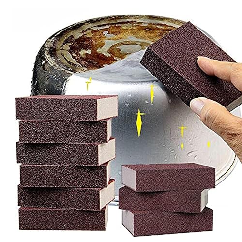 Alfykym 10 Pack Nano Carborundum Sponges Elite Nano Emery Sponges Cleaning Pads Carborundum Brusher and Rust Sand Scrubbers for Kitchen Cleaning Pots