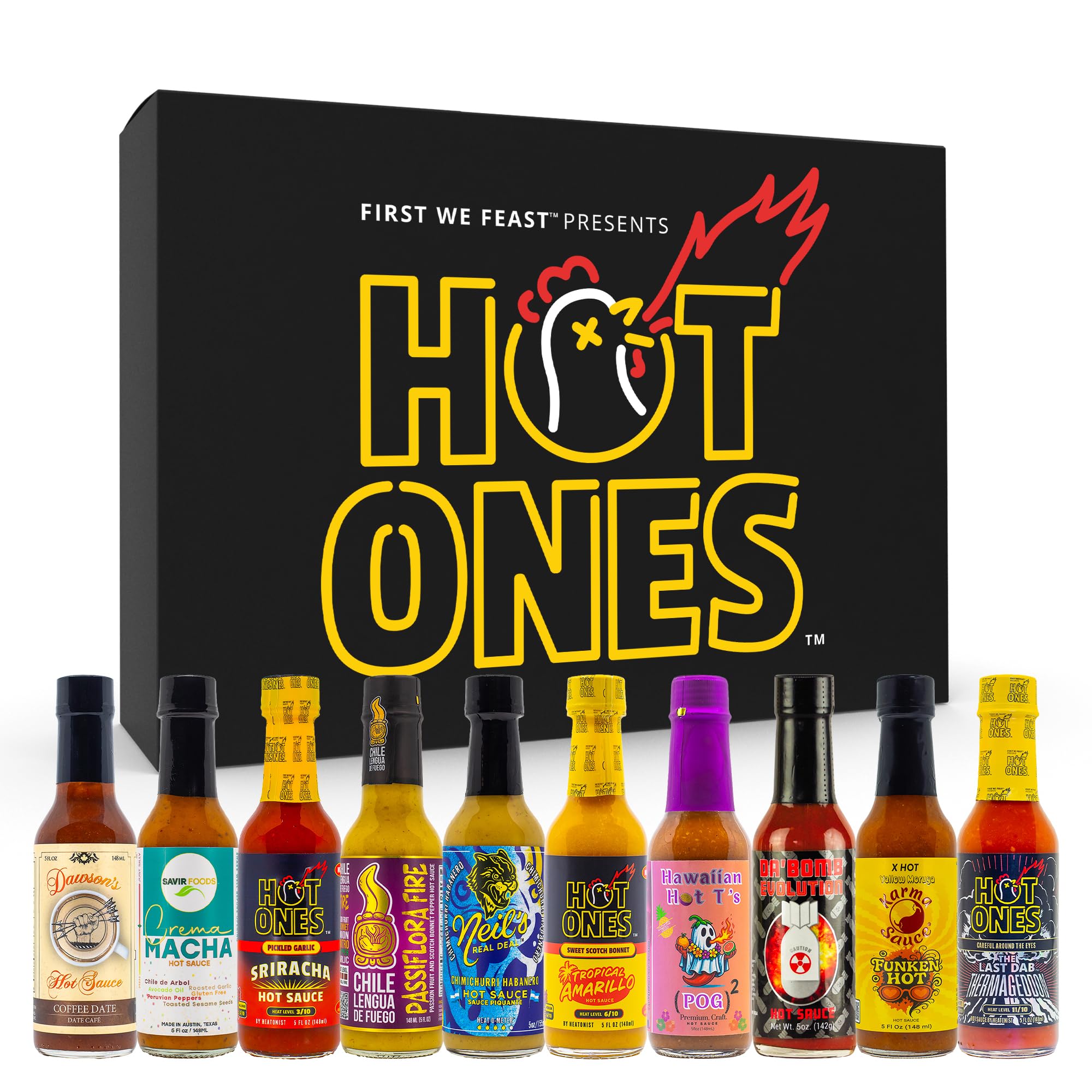Hot Ones Hot Sauce Challenge - Season 28 - Hot Sauces Gift Sets - Variety Pack - Made with Natural Ingredients - Unique Small Batch Sampler Gift Set