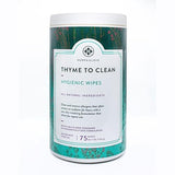 DERMAGLOVE Thyme To Clean - Skin-Safe Compostable Surface Cleaning Wipes | infused with Thyme and Vitamin A,C,E - 75 Count (Pack of 1)