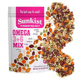 Sunkist® Omega 3+6 Trail Mix - Fruit, Nut and Seeds, Pumpkin and Sunflower Seeds, Mango, Almonds, Walnuts, and Cranberry | Gluten Free Premium Quality