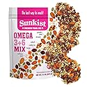 Sunkist® Omega 3+6 Trail Mix - Fruit, Nut and Seeds, Pumpkin and Sunflower Seeds, Mango, Almonds, Walnuts, and Cranberry | Gluten Free Premium Quality