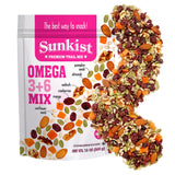 Sunkist® Omega 3+6 Trail Mix - Fruit, Nut and Seeds, Pumpkin and Sunflower Seeds, Mango, Almonds, Walnuts, and Cranberry | Gluten Free Premium Quality