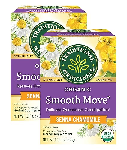 Traditional Medicinals Organic Smooth Move Herbal Tea Chamomile 2-pack;32 Count.