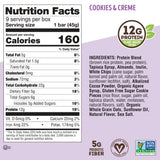 Lenny & Larry's Cookie-fied Protein Bar - Cookies & Creme Vegan Protein Bars 9x45g - Healthy Snacks with 12g Plant Protein & 5g Fiber - Gluten Free