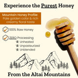 Altay Raw Mountain Honey - 100% Pure, Unfiltered, Unpasteurized, Ethically Sourced - Glass Jar, 908g / 35.2oz