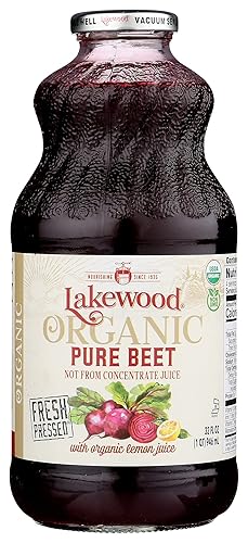 Lakewood Organic Pure Beet, Fresh Pressed, Beetroot, Bottle,Can, 32 Fl Oz, Pack of 6