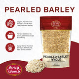 Spicy World Pearl Barley (Whole) Grain 4 LB Jumbo Bag - USA Grown (64oz) - All Natural, Non-GMO Source, Resealable