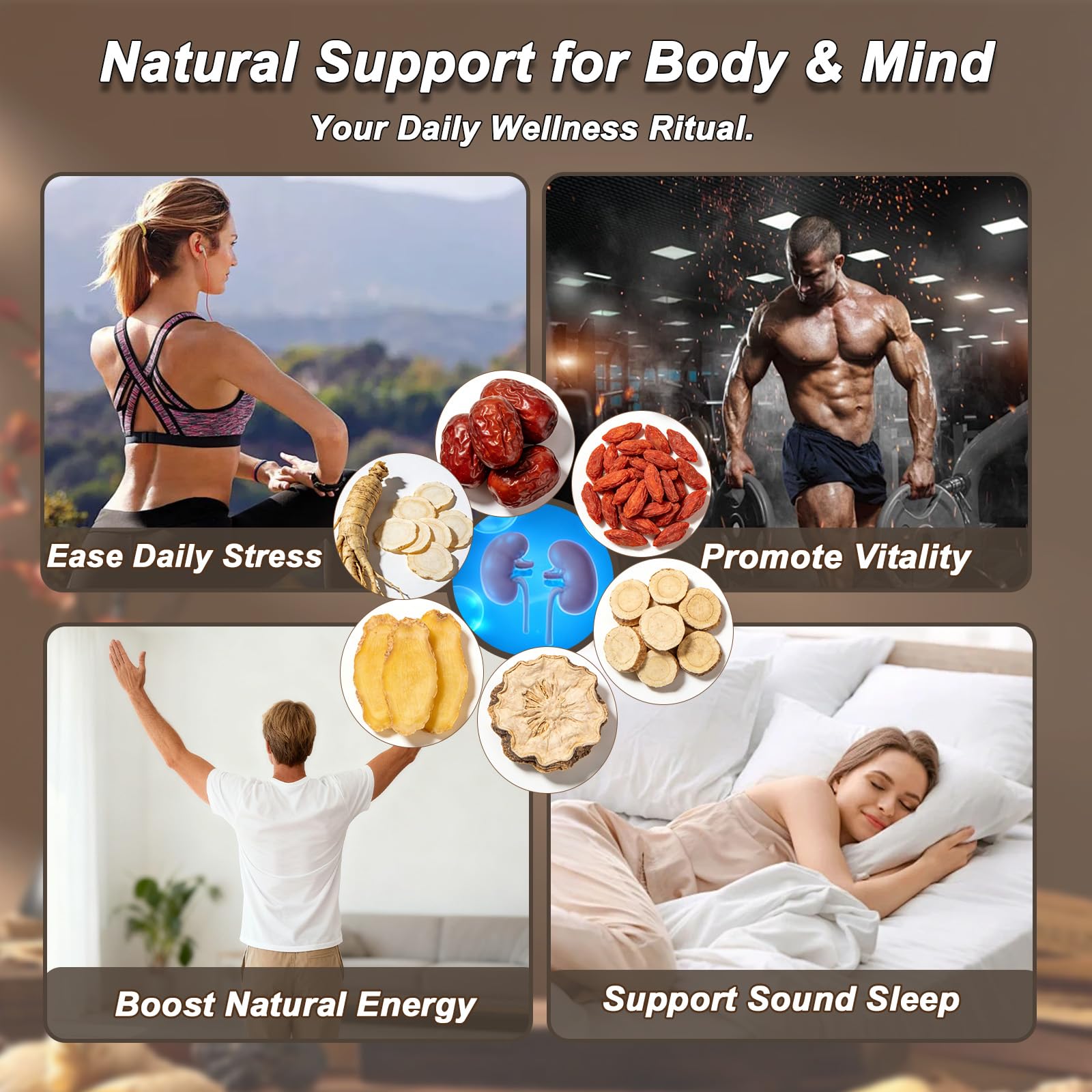 Ginseng Five Treasures Tea, Natural Kidney Cleanse & Detox Tea for Adult, Traditional Chinese Herbal Tea Bags with 6 Precious Ingredients Formula (2