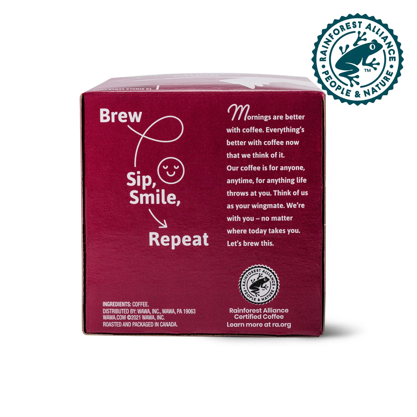 Wawa Colombian Medium Roast Single Cup Coffee Pods, 12 Pods, 1 Box, Medium Bodied Blend, Chocolate & Fruit Notes, Single Serve, 100% More Responsibly