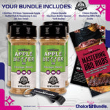 Pit Boss Tennessee Apple Butter Premium BBQ Barbecue Mixed Seasoning Spice & Rub 4 pk Choice Bundle (25.6 oz) + Guide & Keychain Bottle Opener (6