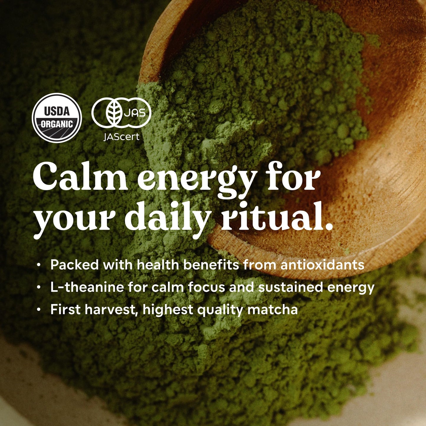 Chamberlain Coffee Ceremonial Grade Matcha Green Tea Powder - USDA Organic, Antioxidant Rich, L Theanine, Calm Energy, Signature Vegan Matcha Powder
