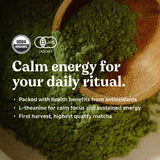 Chamberlain Coffee Ceremonial Grade Matcha Green Tea Powder - USDA Organic, Antioxidant Rich, L Theanine, Calm Energy, Signature Vegan Matcha Powder