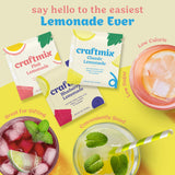 Craftmix Lemonade Variety Mix, 12 Packets, Easy Powder Drink with Real Fruit, Low-Sugar, Vegan, Low-Carb, Non-GMO, Dairy-Free, Gluten-Free, Flavored