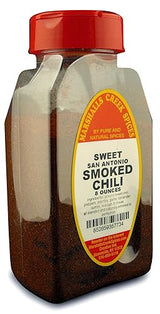 SMOKED SWEET SAN ANTONIO CHILI POWDER FRESHLY PACKED IN LARGE JARS, spices, herbs, seasonings