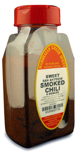 SMOKED SWEET SAN ANTONIO CHILI POWDER FRESHLY PACKED IN LARGE JARS, spices, herbs, seasonings