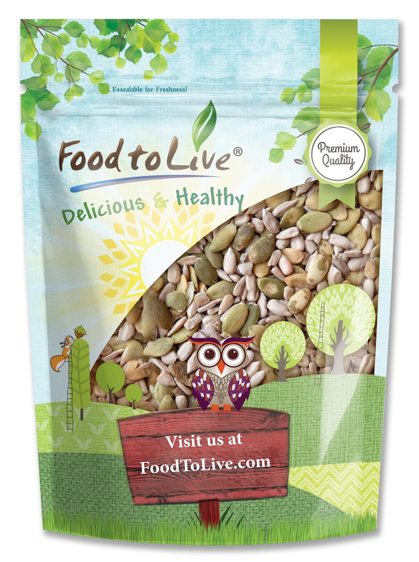 Food to Live Sunflower and Pumpkin Seed Mix, 1 Pound - Natural Snack, Rich in Protein, Perfect for Snacking, Baking and Salads, Raw, Vegan, Kosher