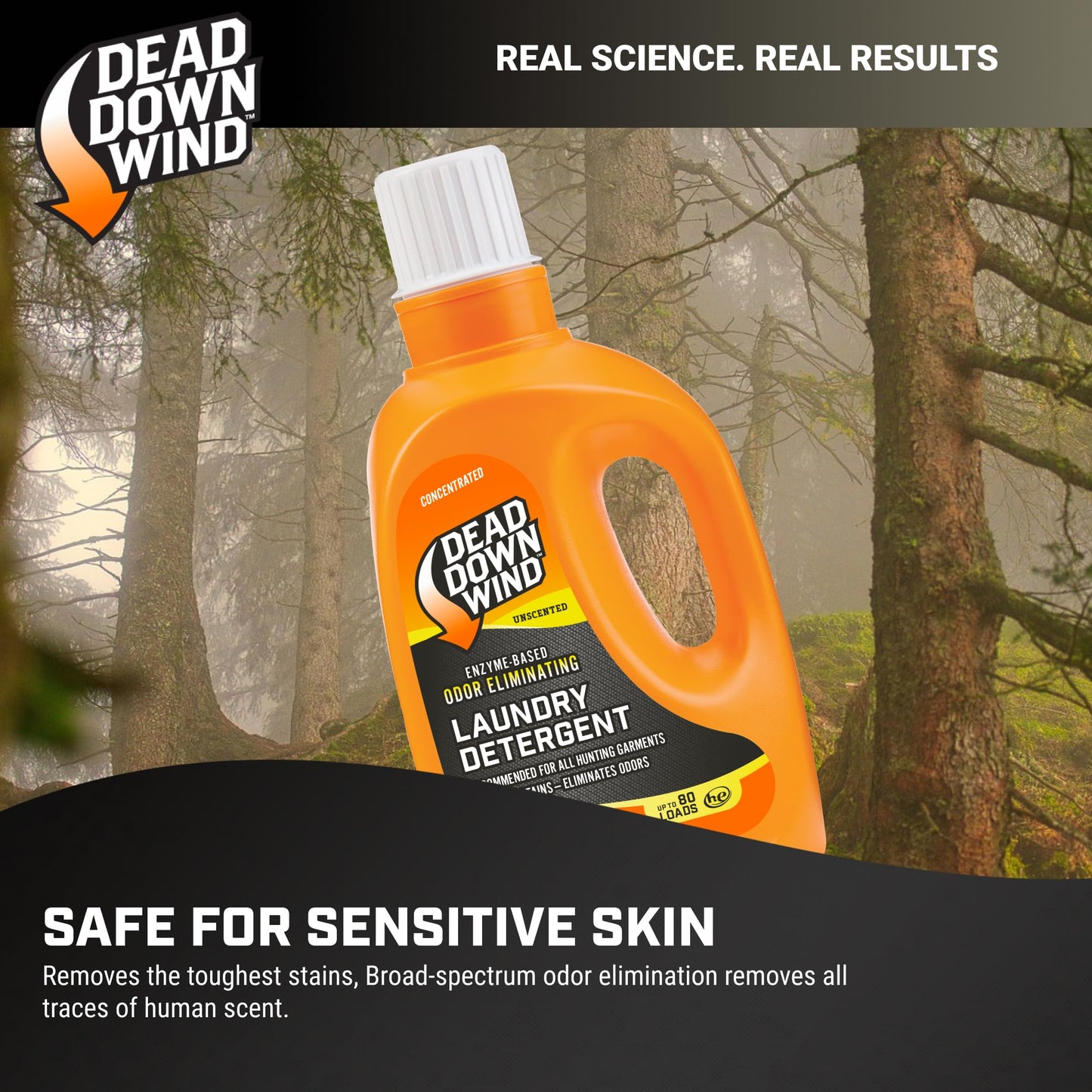 DEAD DOWN WIND Unscented Laundry Detergent (40 Oz) - Scent Eliminating Liquid Detergent for Clothing and Gear - Durable Hunting Scent Eliminators