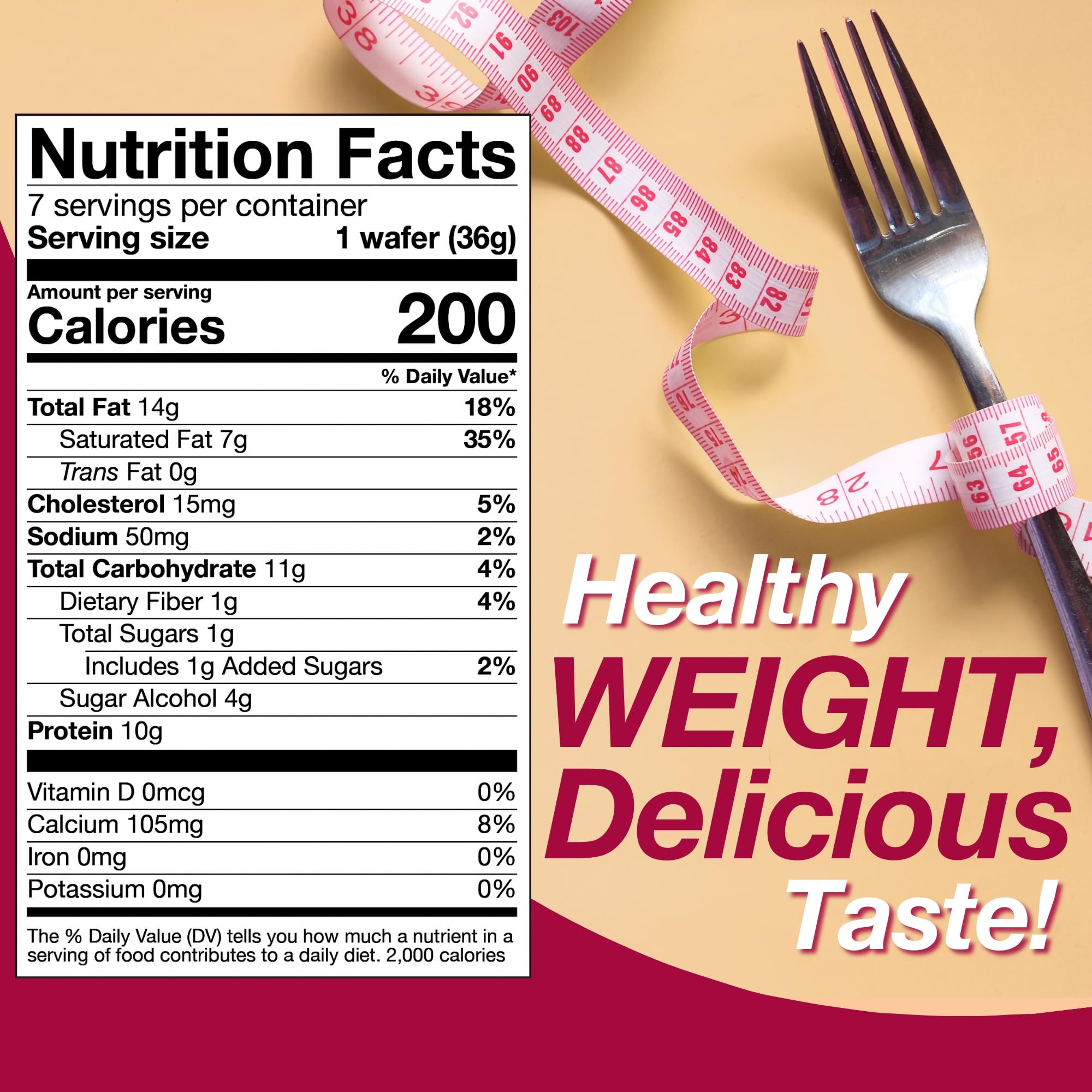ProtiDIET Creamy Strawberry Protein Wafer - 10g Protein - Nutritious, Balanced, Healthy Snacks for Adults - 7 Wafer Bars Per Box