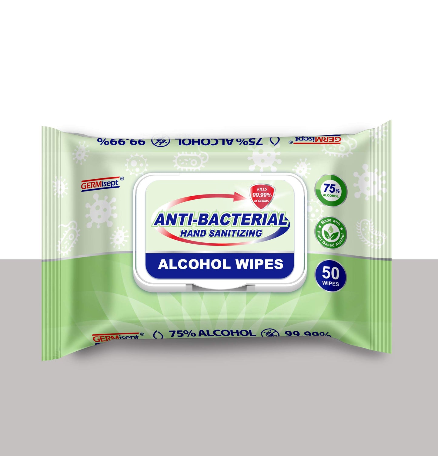 Freshnaps Germisept 75% Alcohol Advanced Hand Sanitizing Wipes | 50 Count per Pack x Pack of 3 = 150 Wipes