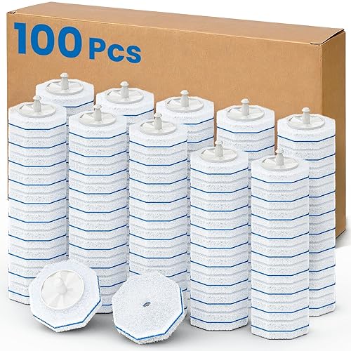 Dobyusf 100 Count Toilet Wand Refills, Disposable Replacement Toilet Brush Heads, Universal Fit Most Toilet Wand Systems, Upgrade Fiber Cleaning Pads