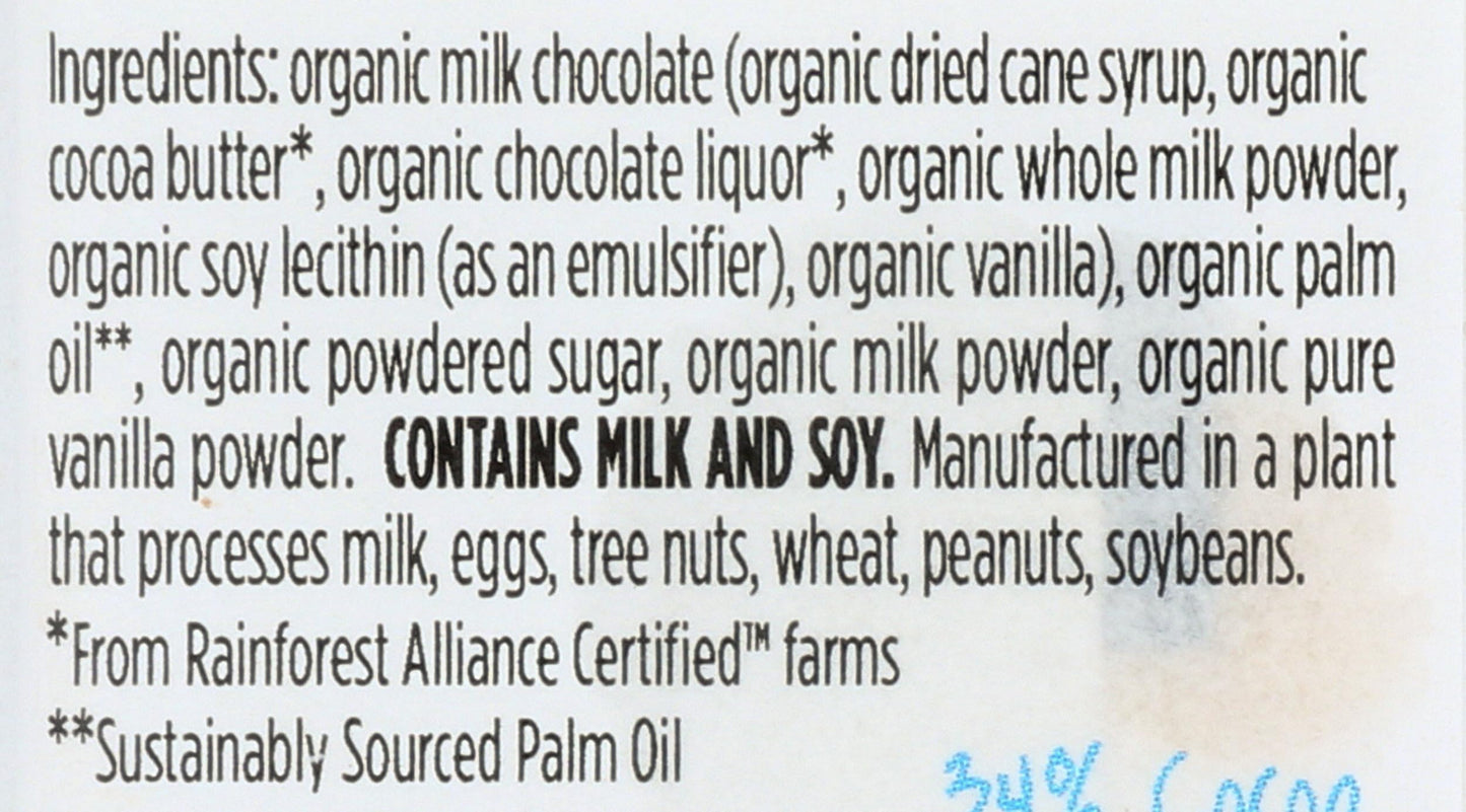 Moo Chocolate, Organic Bar Milk Chocolate Creamy Filling Mini, 0.7 Ounce