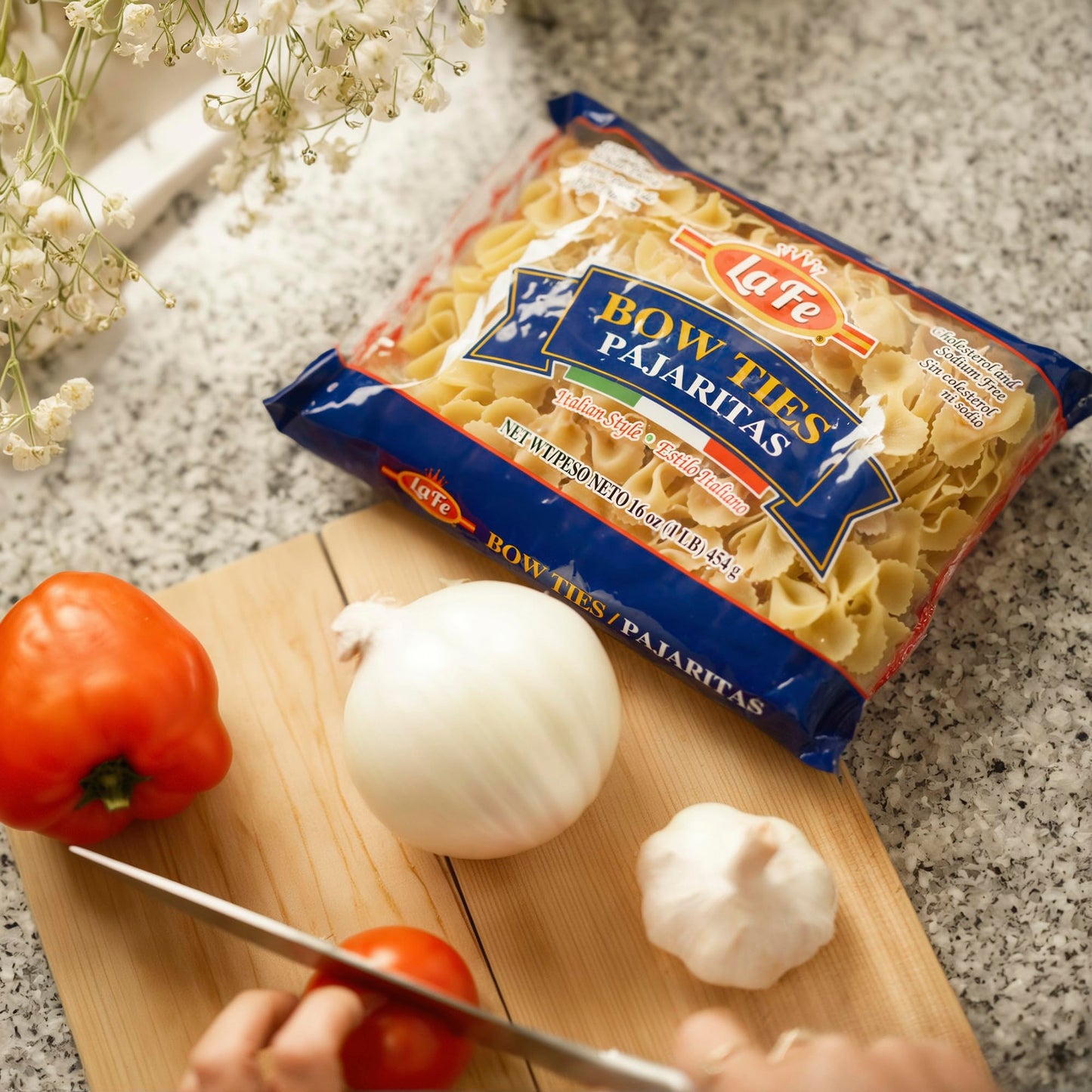 La Fe Bow Ties Parajitas Pasta 16oz - 3 Pack - Unenriched Semolina Wheat Italian Farfalle Pasta - Cholesterol & Sodium Free