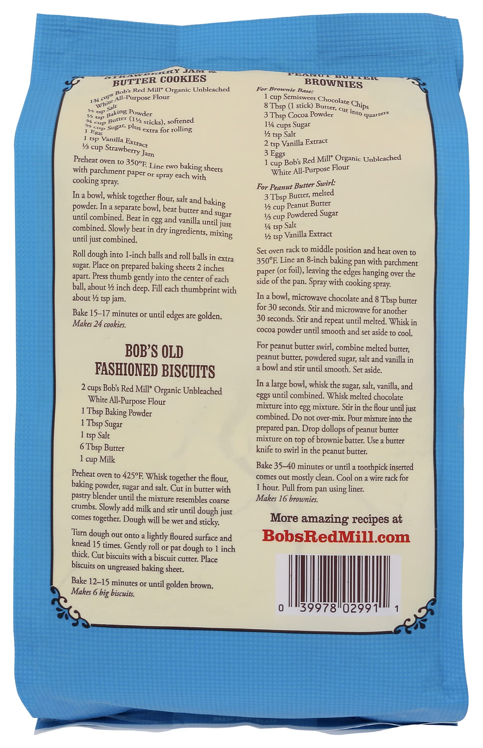 Bob's Red Mill Organic Unbleached All Purpose Flour, 5lb (Pack of 1) - Vegan, Kosher, Unbromated, Unenriched