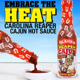 Ass Kickin’ Carolina Reaper Cajun Hot Sauce (5 oz) - Bold Cajun Seasoning & Carolina Reaper Blend - Extreme Heat Gourmet Hot Sauce for Wings, Gumbo
