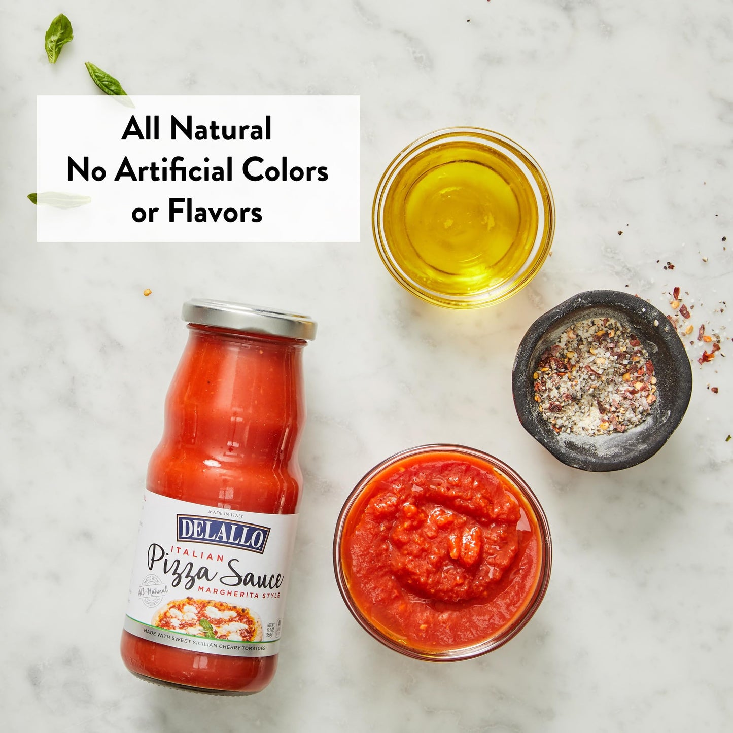 DeLallo Cherry Tomato Pizza Sauce, 12.7 oz. Jar, (4-Pack), Made in Italy, All Natural, Margherita-Style