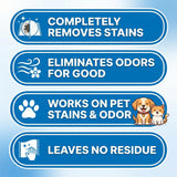 GEODE Carpet Cleaner Solution for Machines - Enzyme Carpet Cleaner & Deodorizer for Deep Cleaning, Pet Stain & Odor Remover, Non-Toxic Concentrated