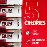 BUM Sugar-Free Energy Drink, Dr BUM - Lightly Carbonated & No Artificial Colors, Natural Caffeine & Citicoline for Energy & Focus, Brain Boost