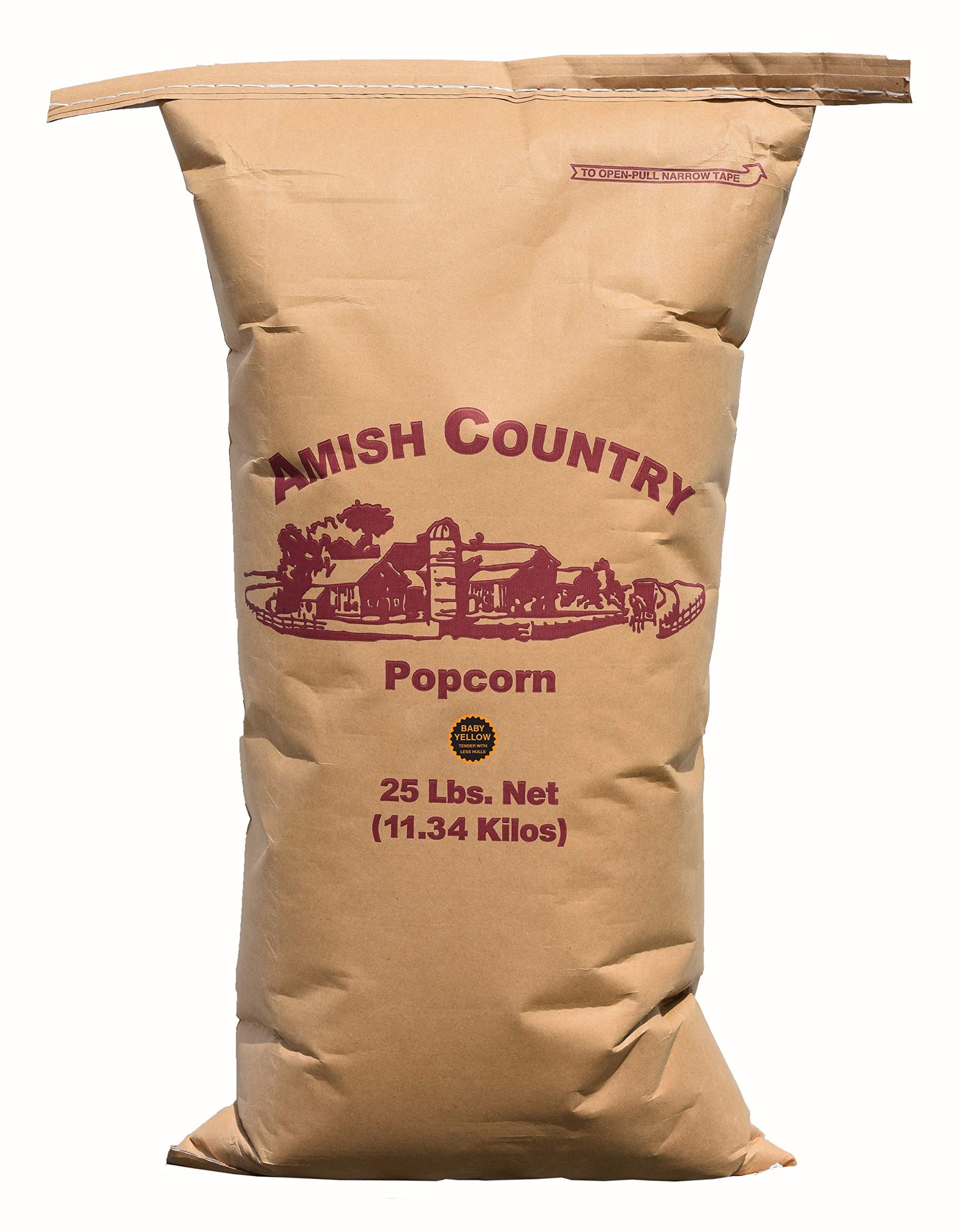 Amish Country Popcorn | 25 lb Bag | Baby Yellow Popcorn Kernels | Old Fashioned, Non-GMO and Gluten Free (Baby Yellow - 25 lb Bag)
