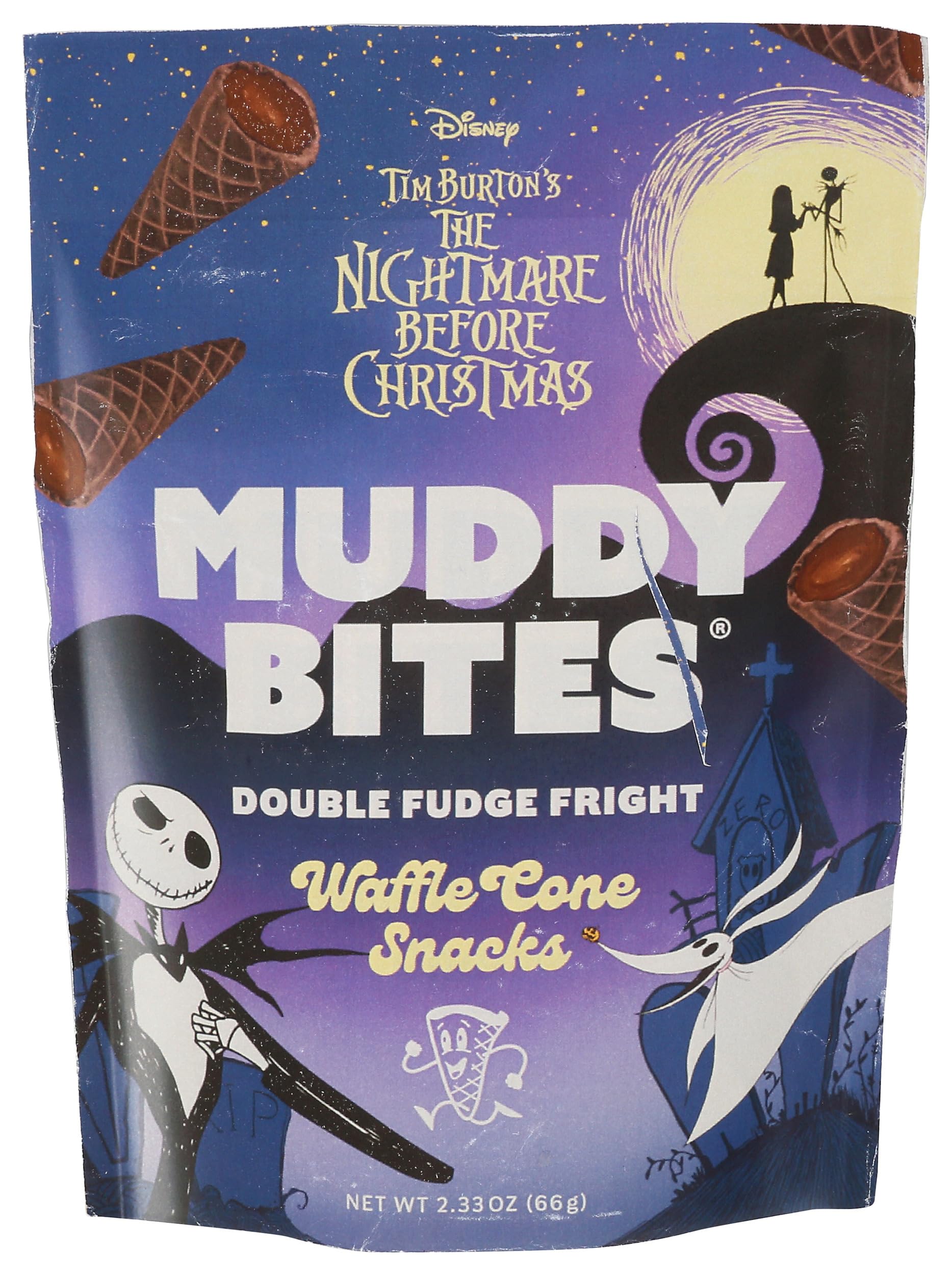 Muddy Bites Double Fudge Fright Waffle Cone Snack, 2.33 Ounce