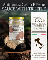 TartufLanghe Cacio e Pepe Truffle Sauce - Authentic Italian Pasta Sauce with Black Truffle & Pecorino Romano Cheese for Risottos, Gnocchi, Ravioli