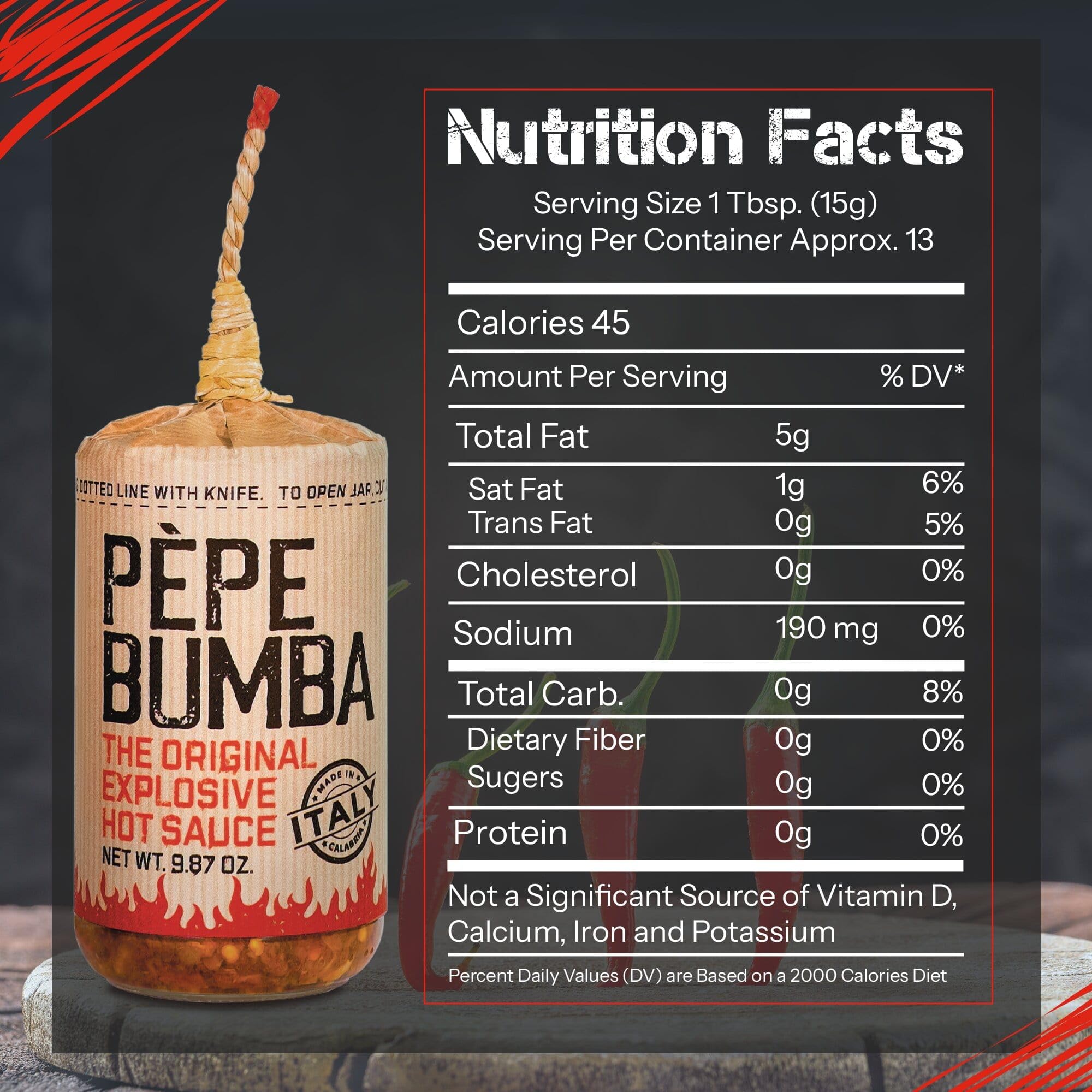 Chef Pepe's Pepe Bumba Hot Sauce, Perfect for Pasta, Sandwiches, Steak, Chicken, and More - 3-pack