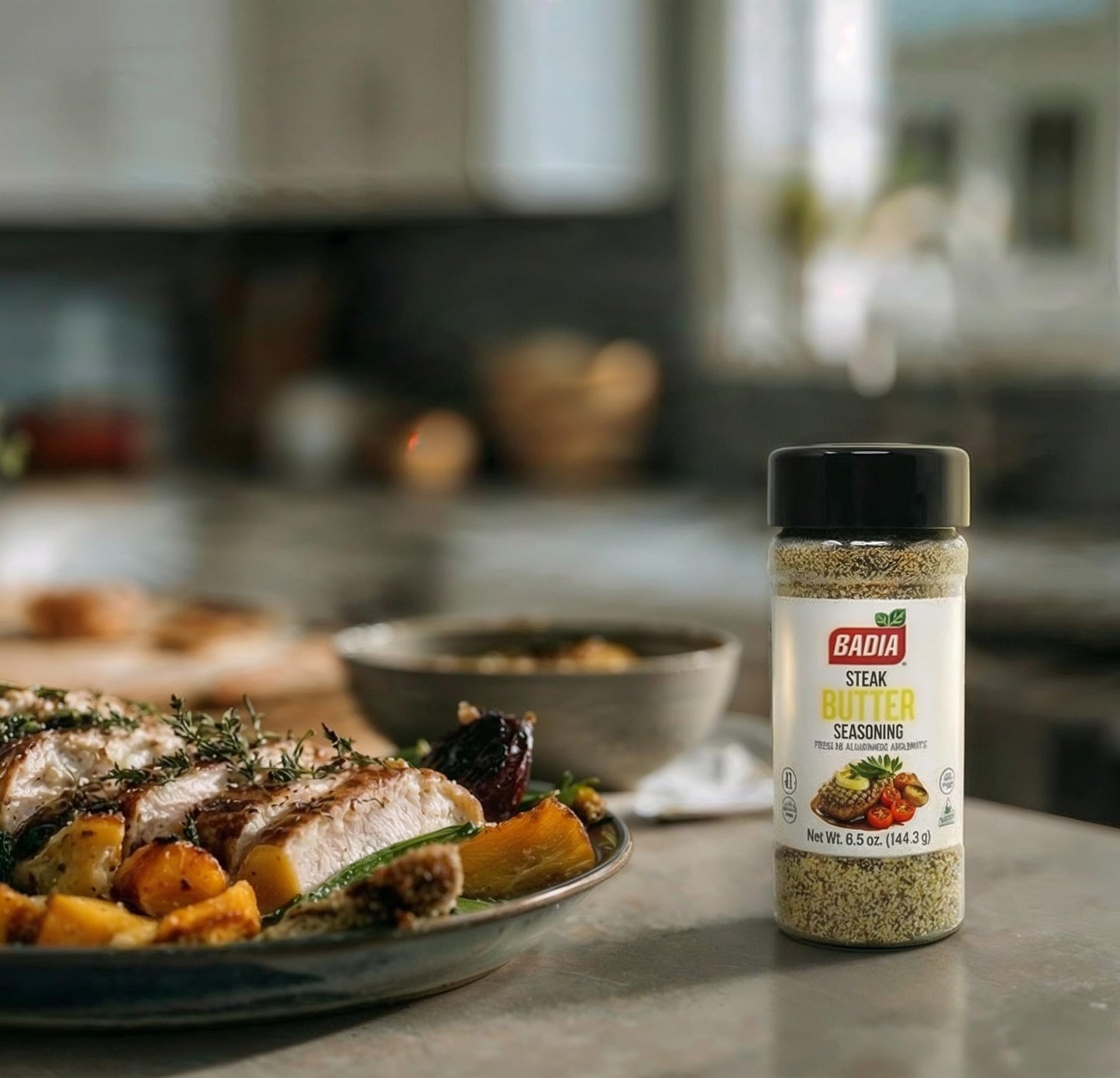 Badia Steak Butter Seasoning, 6.5 oz - Creamy Blend of Herbs & Spices, Gluten Free, No Msg