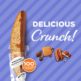 Nonni's Turtle Pecan Biscotti, Individually Wrapped Italian Cookie Snacks, 8 Servings (Pack of 1)