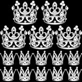 15Pcs Crown Cake Topper, Silver Mini Crowns, Small Crystal Pearl Cupcake Toppers for Flower Arrangements Cupcake Baby Shower Birthday Party Wedding